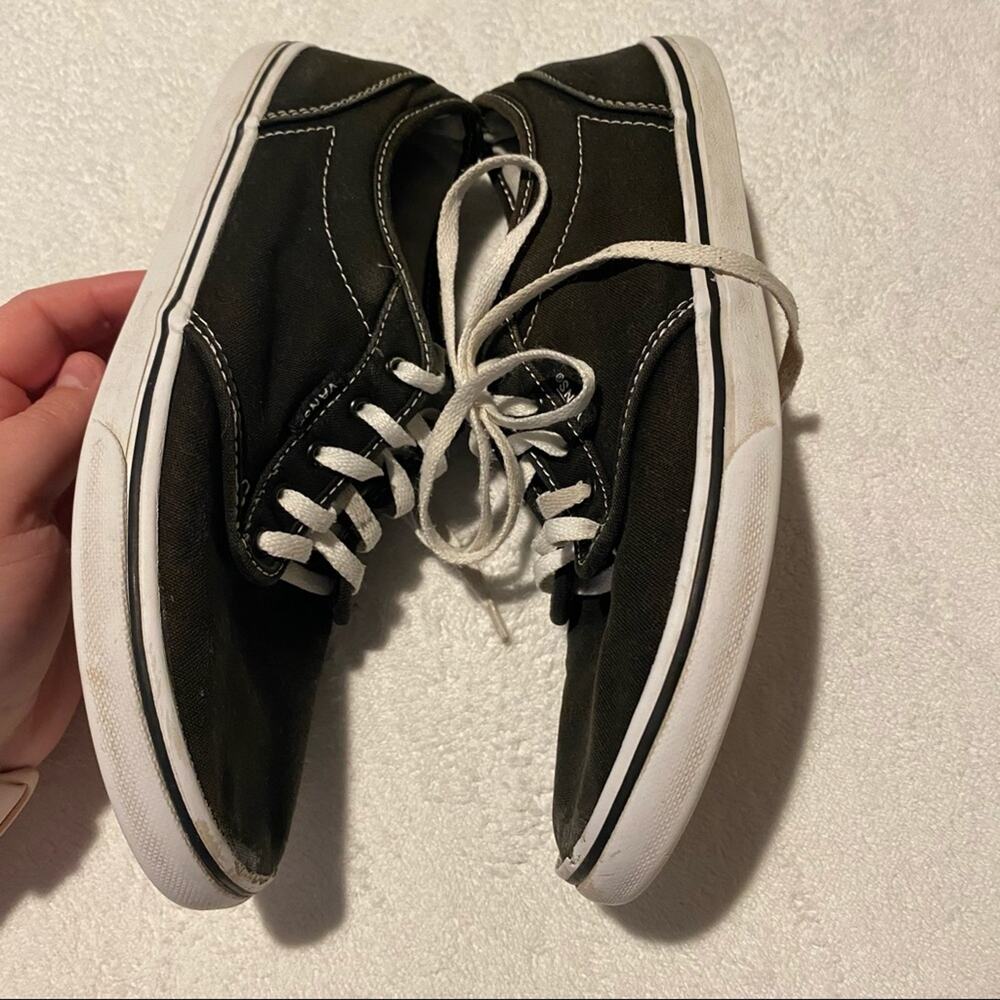 Vans Off the Wall Black w/ White Sneakers Size 8 Low Tops Lace Up Shoes Skater - Picture 4 of 9